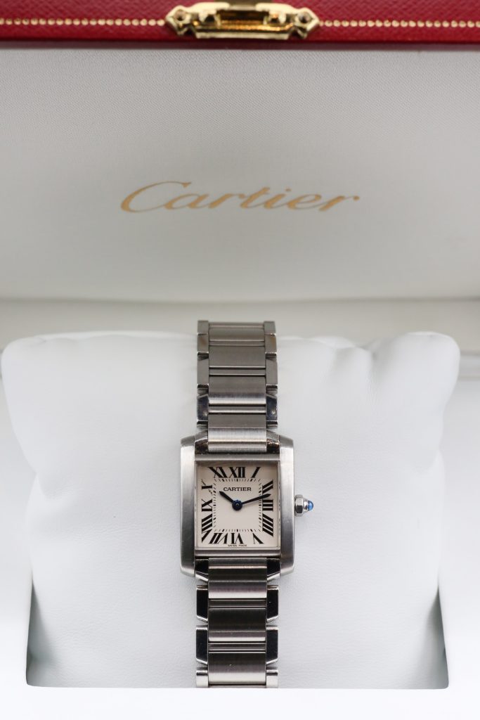 Cartier 2384 White Roman TANK FRANÇAISE 20mm