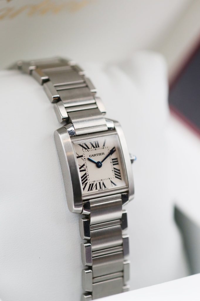 Cartier 2384 White Roman TANK FRANÇAISE 20mm