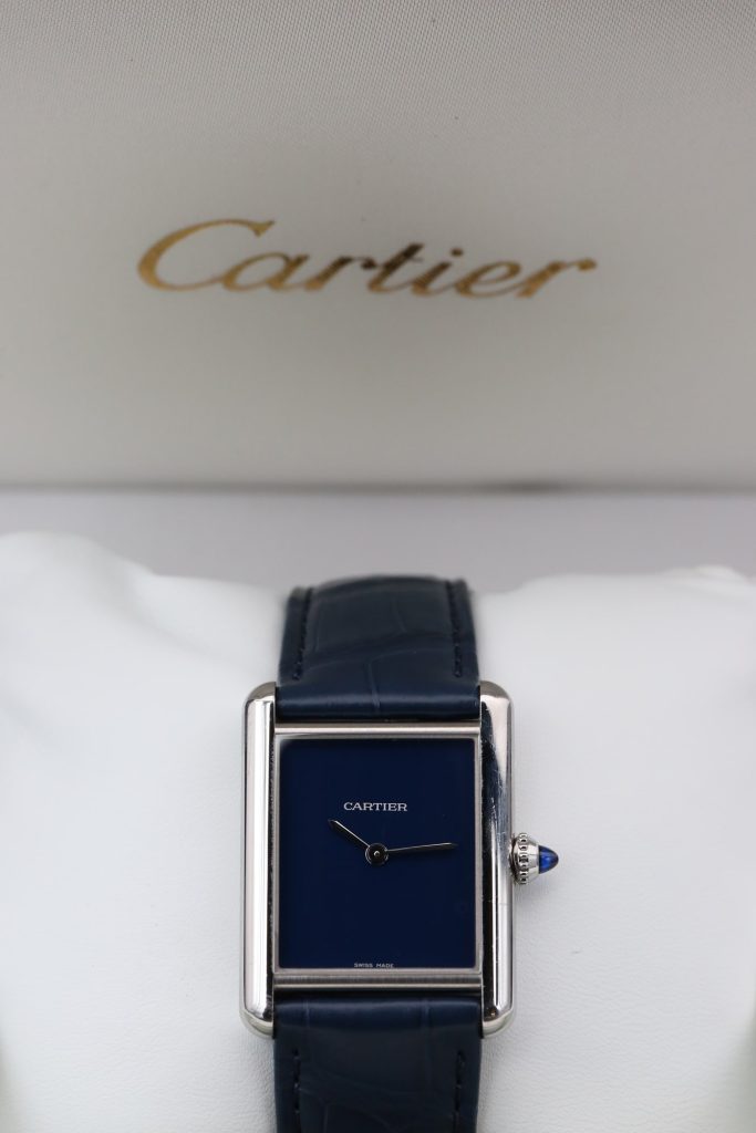 Cartier WSTA0055 Blue TANK MUST 33.7mm 2021