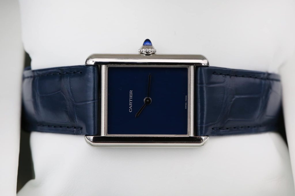 Cartier WSTA0055 Blue TANK MUST 33.7mm 2021