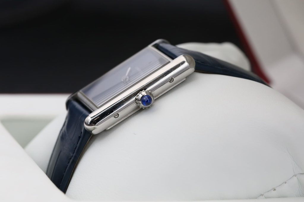 Cartier WSTA0055 Blue TANK MUST 33.7mm 2021