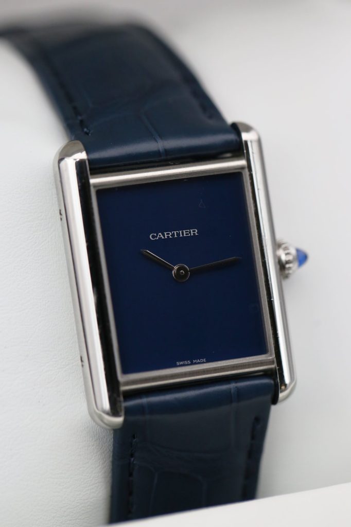 Cartier WSTA0055 Blue TANK MUST 33.7mm 2021