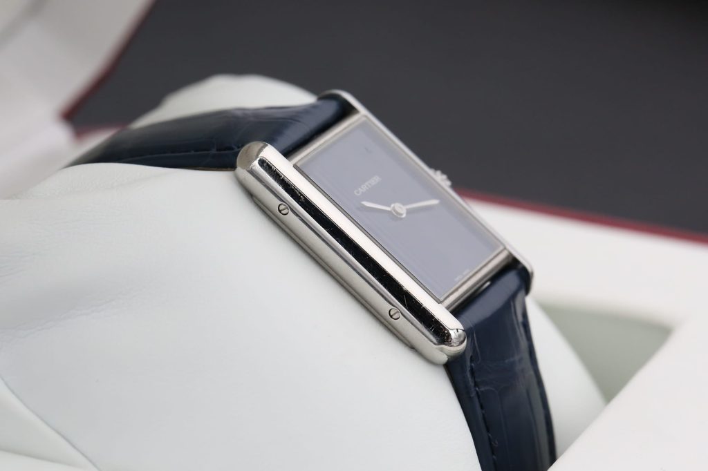 Cartier WSTA0055 Blue TANK MUST 33.7mm 2021