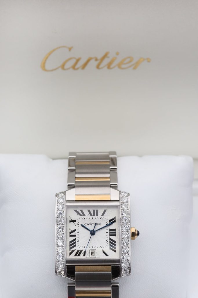 Cartier W5 100504 White TANK FRANCAISE  32mm 2007