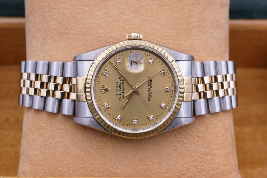 Rolex Datejust Champagne Diamond Dial 16233 36mm 1988
