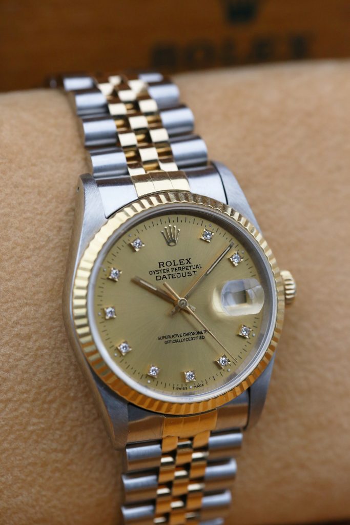 Rolex Datejust Champagne Diamond Dial 16233 36mm 1988