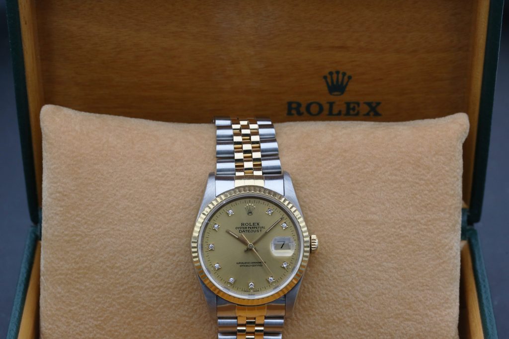 Rolex Datejust Champagne Diamond Dial 16233 36mm 1988