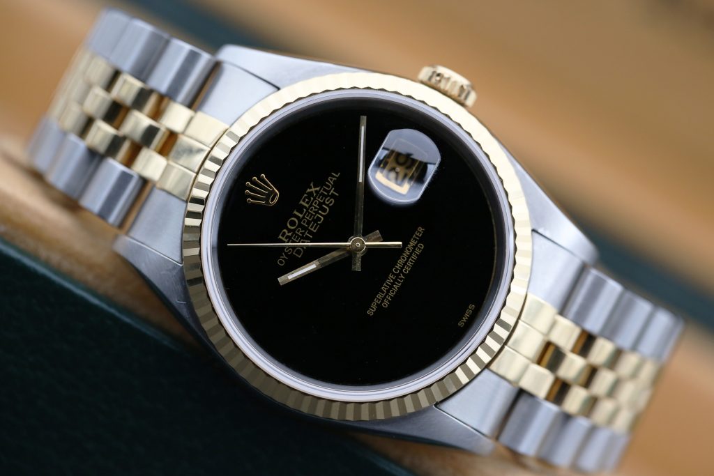 Rolex 16233 Champagne DATEJUST 36mm 1998 Custom Onyx Dial