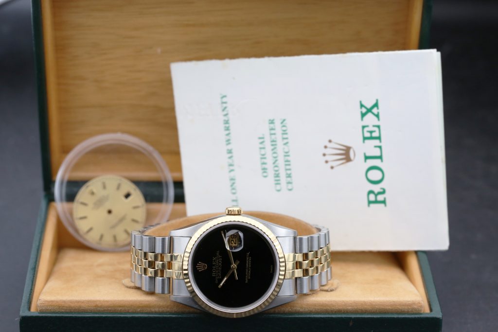 Rolex 16233 Champagne DATEJUST 36mm 1998 Custom Onyx Dial