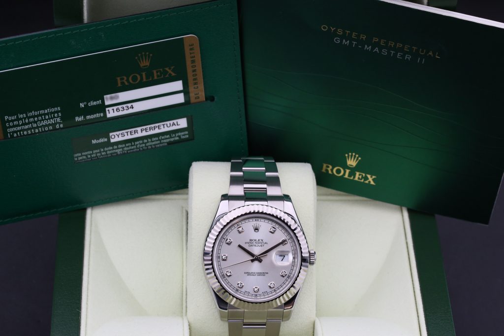 Rolex 116334 Silver Diamond DATEJUST II 41mm 2010
