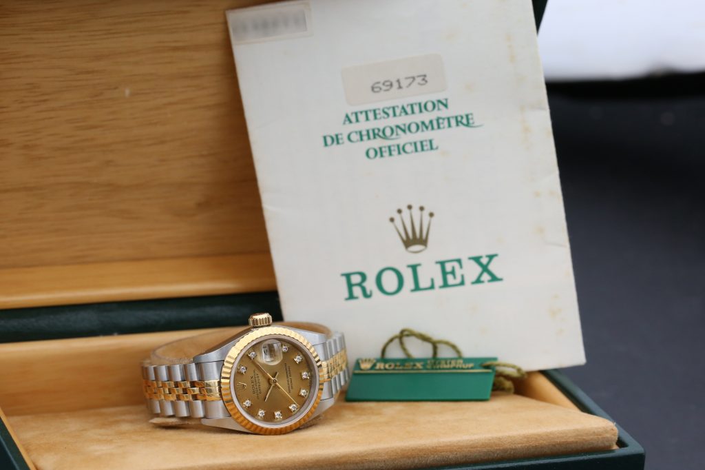 Rolex 69173 Champagne Diamond DATEJUST 26mm 1992