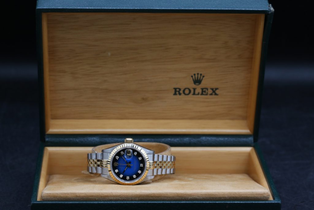 Rolex 69173 Blue Vignette Diamond DATEJUST 26mm 1992