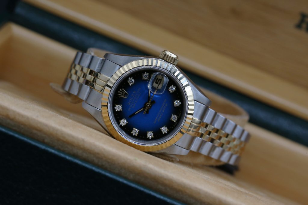 Rolex 69173 Blue Vignette Diamond DATEJUST 26mm 1992