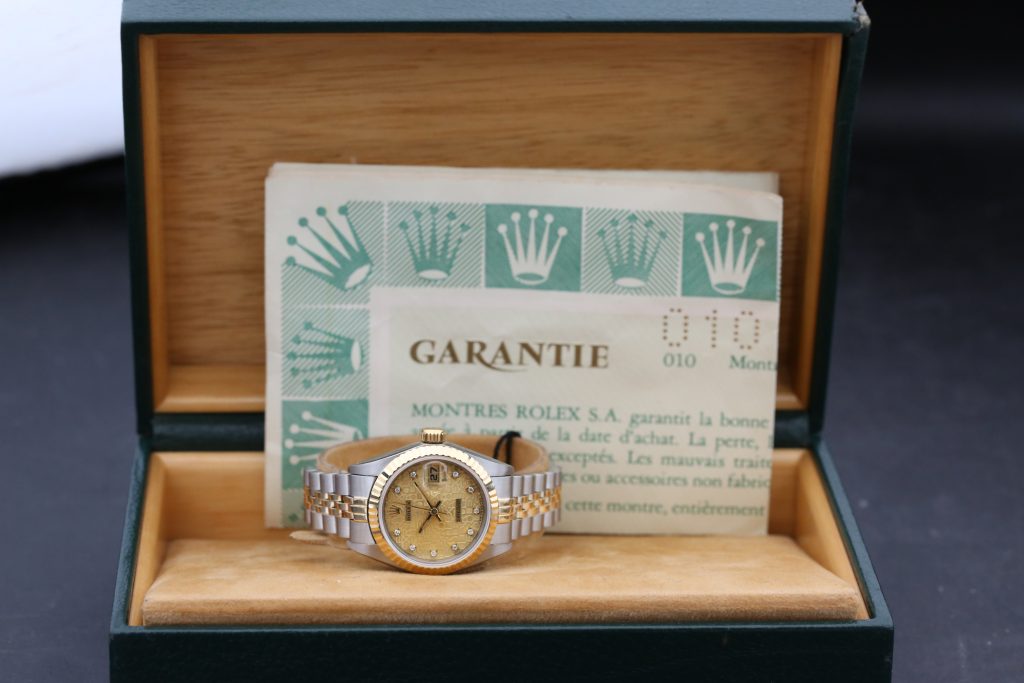 Rolex 69173 Anniversary Champagne Diamond DATEJUST 26mm 1989