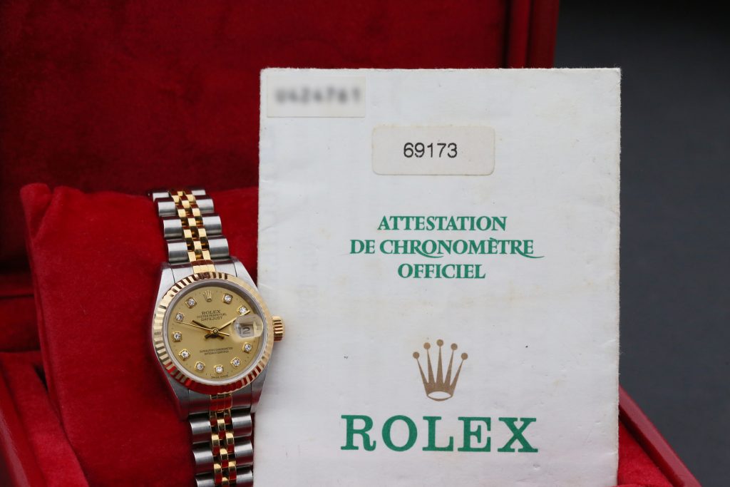 Rolex 69173 Champagne Diamond DATEJUST 26mm 1998