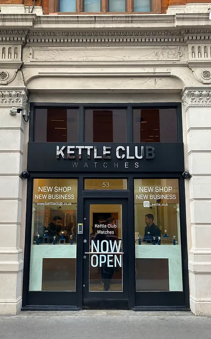 Kettle Club Watches shopfront at 53 Liverpool Street, London EC2M